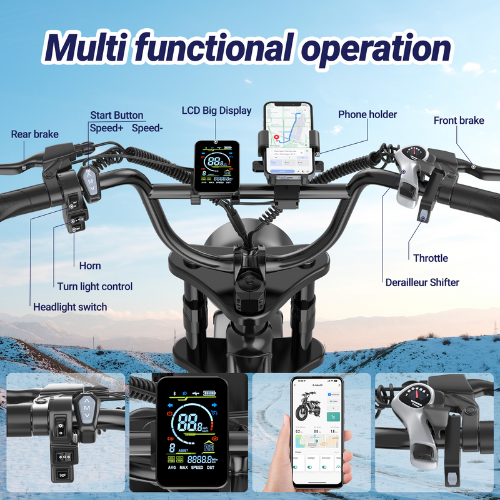 Vifaway BK20 Fat Tire Electric Dirt Bike for Adults 48V 15.6AH Battery 750W Brushless Motor-US