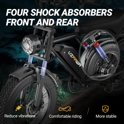 Vifaway BK20 Fat Tire Electric Dirt Bike for Adults 48V 15.6AH Battery 750W Brushless Motor-US